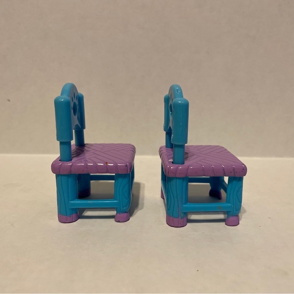 DORA THE EXPLORER Talking Dollhouse BLUE CHAIRS for DINING KITCHEN TABLE 04 - Picture 4 of 7